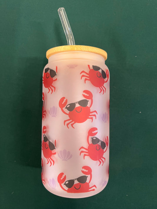 Crab Frosted Libbey Glass