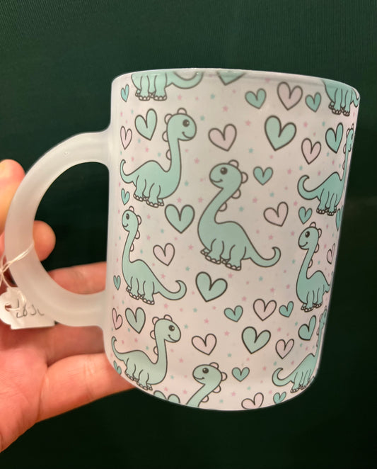 Dino Frosted Glass Mug