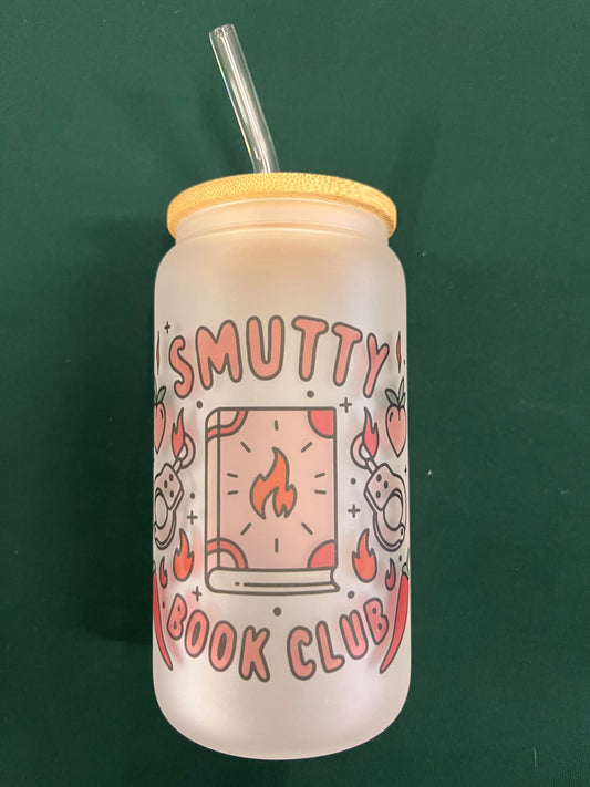 Smutty Book Club Frosted Libbey Glass